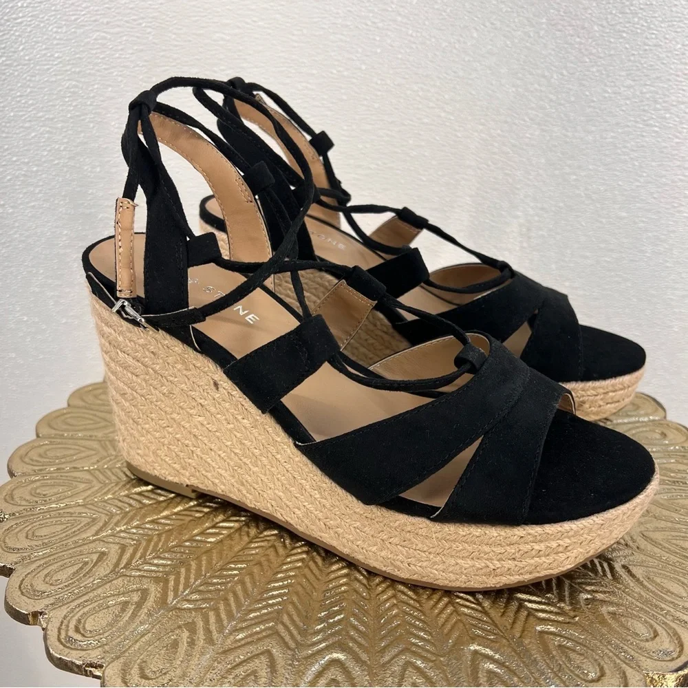 NWOT Sun + Stone Womens SSTIINSLEYY Faux Suede‎ Dressy Wedge Heels 8.5